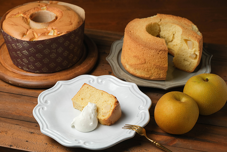 梨の米粉シフォンケーキ